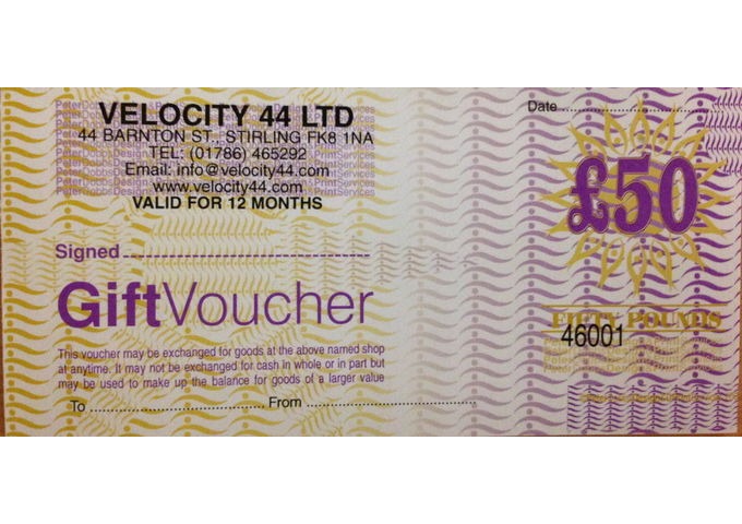 VELOCITY 44 LTD £50 Voucher click to zoom image